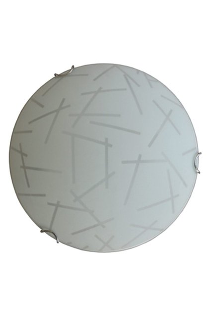 Lampă de tavan rotundă din sticlă 40 cm – Alb mat, linii întrerupte