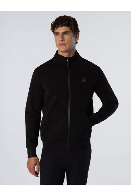 Dik Yaka Tam Fermuarlı Erkek Sweatshirt