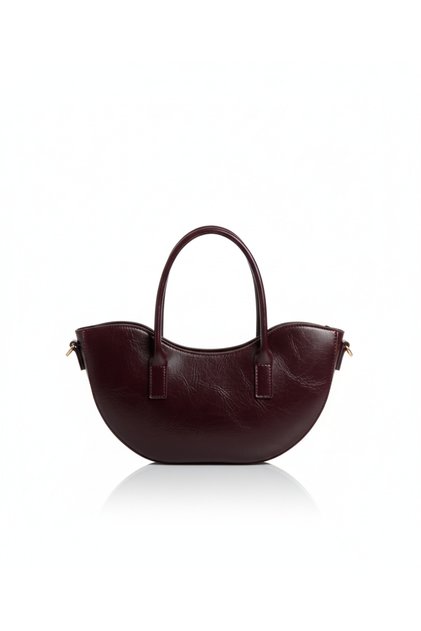 Montrea Burgundy Oval Cut Women's Shoulder and Hand Bag