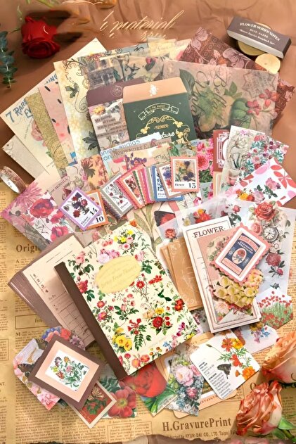 Vox Art Vintage Journal Defter Hediye Seti, 153 Parça Scrapbook