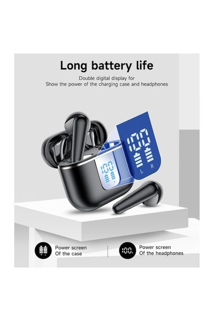 Căști wireless YYK-750, Bluetooth 5.3, control tactil, baterie 120h, negru