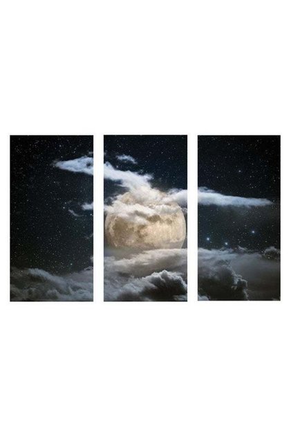 لوحة فنية جدارية متعددة الألوان من 3 قطع، 120×80×2.5 سم