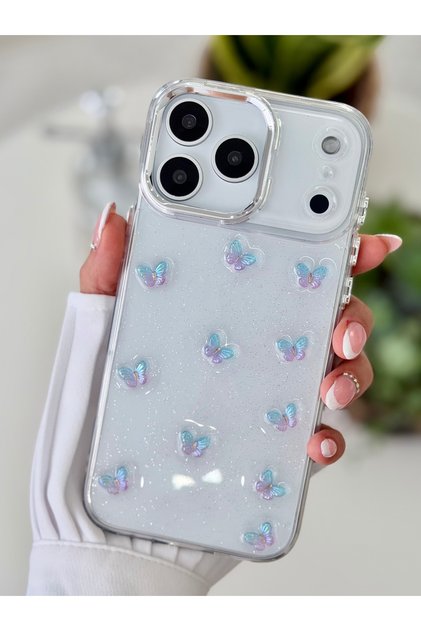 غطاء سيليكون بتصميم لعبة الفراشة الصغيرة، متوافق مع هواتف iPhone 17 Pro Max و 18 Pro Max.