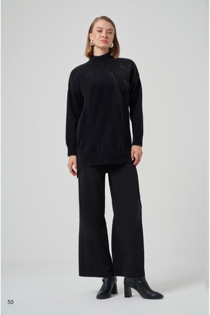 Nakışlı Angora Tunik Ön;70 Arka;80 cm