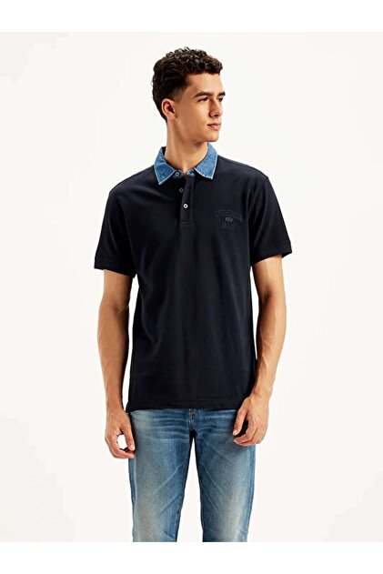Denim Collar Polo Tişört