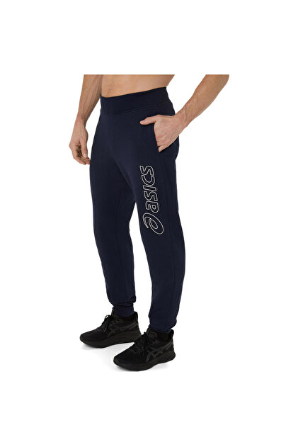 Asics 2031E189-407 LOGO SWEATPANT Lacivert Lastikli Bel Normal Düz