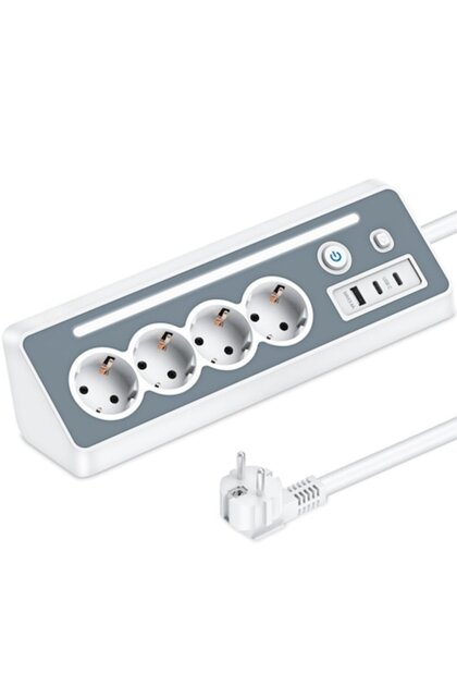 Prelungitor fast charge PD 30W, pentru bucatarie, living, dormitor cu cablu de 1,5 m, alb