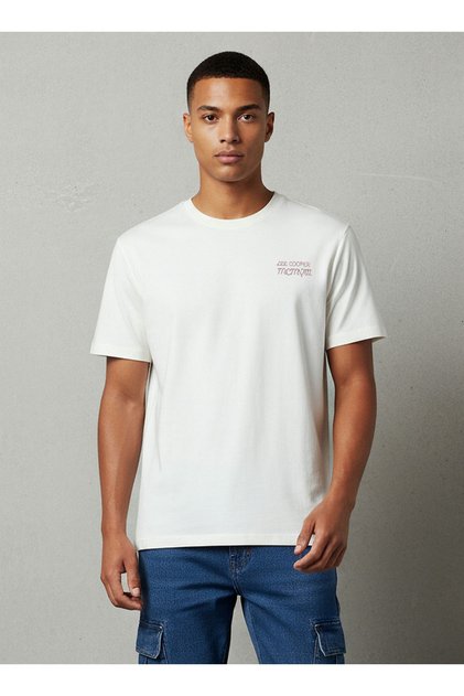 Men Regular Fit Crew Neck Short Sleeves Logo Print T-shirt
