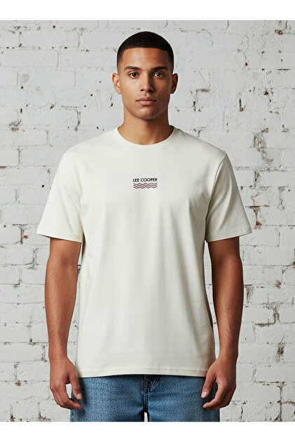 Men Regular Fit Crew Neck Short Sleeves Logo Embroidered T-shirt