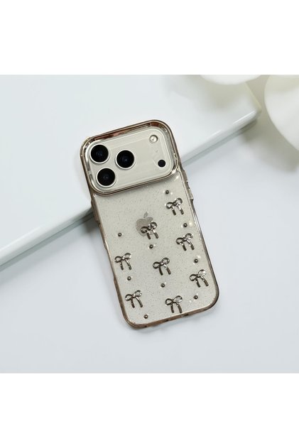 iPhone 16 Pro (6.3 Inch) Compatible Silvery Transparent Stone Silicone Case