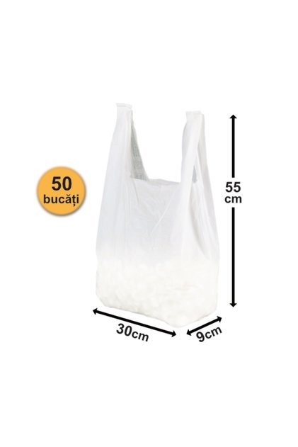 Set de 50 de pungi 32x60 cm - ALB