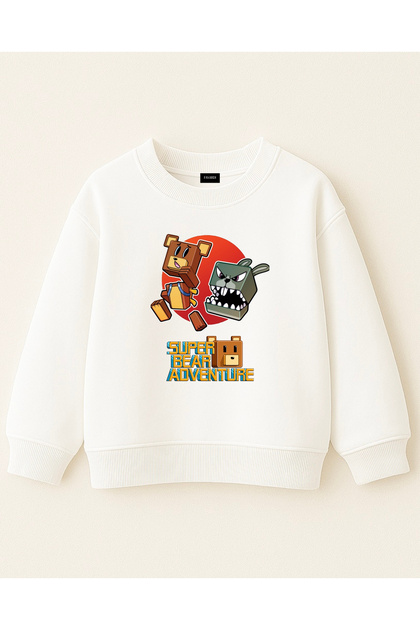 fasardi Super Bear Adventure Baskılı Oversize 3 İplik Şardonsuz