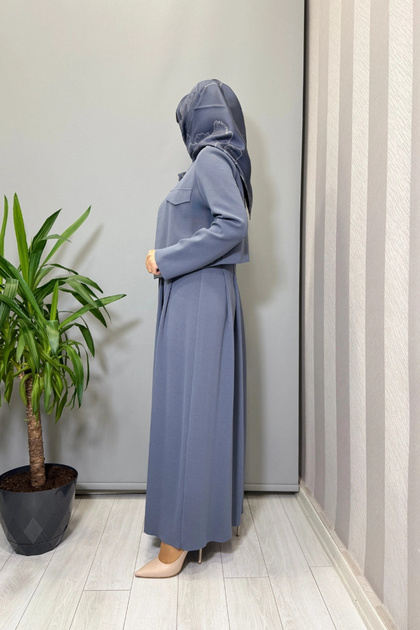 MISS DALIDA Triko Elbise Ceket Takım Kurşun T25PF-0003 - Fiyatı
