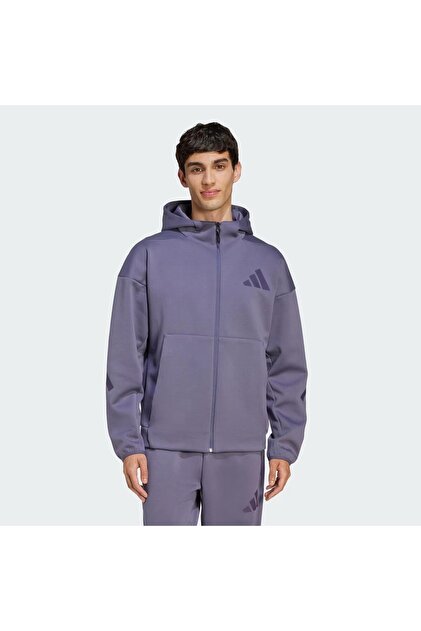 adidas Z.N.E. Full-Zip Erkek Mor Günlük Stil Eşofman Üstü KB7124