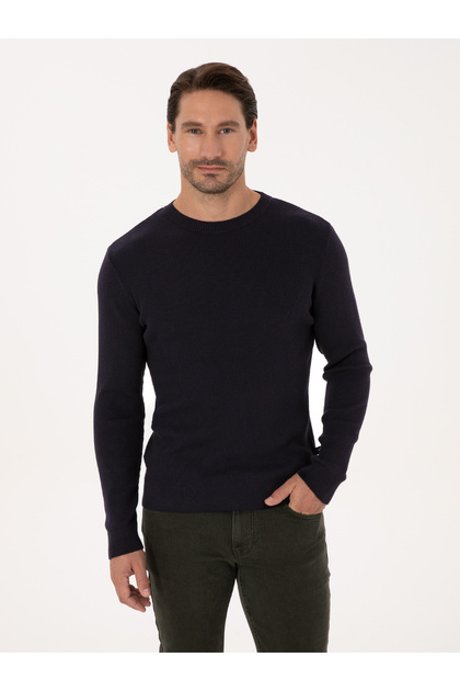 Navy Blue Slim Fit Sweater 50318976-Vr033
