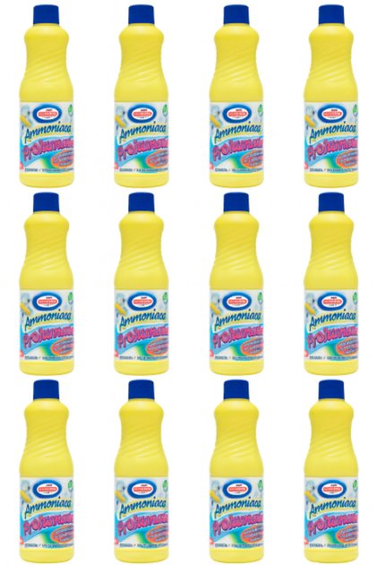 Set 12 x soluție de curățare cu amoniac parfumat și detergent, 1 L fiecare