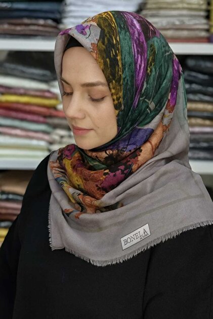 FLAMLI KETEN EŞARP TÜLBENT