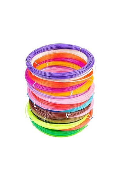 Set de 10 rezerve de filament PLA 5m pentru stilou 3D, multicolor, 1,75 mm (50 m în total)