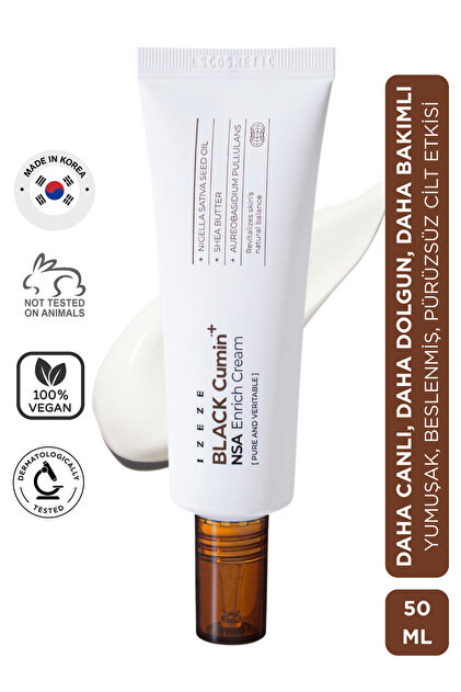 IZEZE Black Cumin NSA Enrich Krem, 50ml | Siyah Kimyon & Shea Yağı