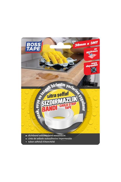 Ankastre Ocak Kenar Şeffaf Sızdırmaz Bant En:30mm Boy:3mt