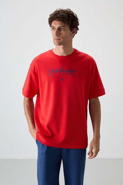 Fiesta-Parlament Cotton Thick Soft Textured Oversize Fit Printed Men's T-Shirt - 88320