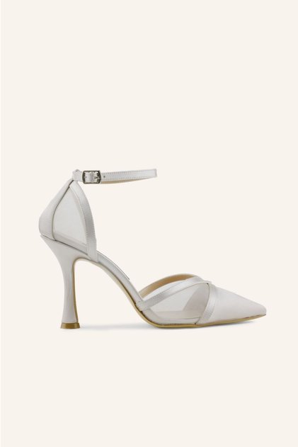 Şampanya Saten Romantik İnce Topuk Stiletto