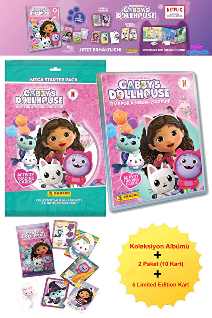 hediyecik Panini Gabby’s Dollhouse Oyun Kartları Albüm Seti (10 Kart+5 ...