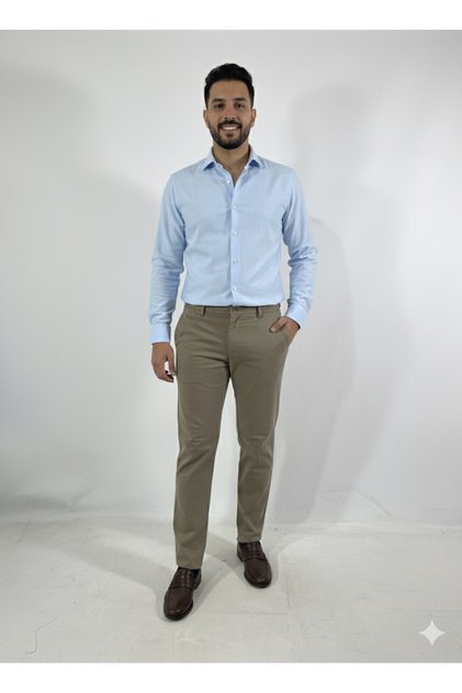 Men's Stretch Fabric Canvas Trousers-4001Y