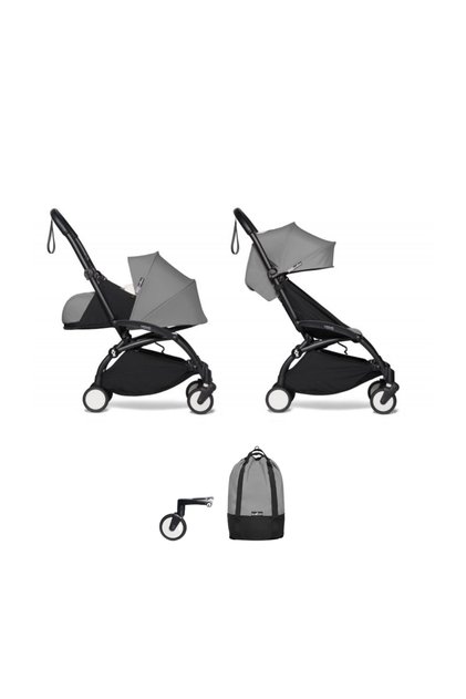 Yoyo2 Stroller Complete Set (Crib 0+, Seat 6+) with Frame and Wheeled Bag - Grey