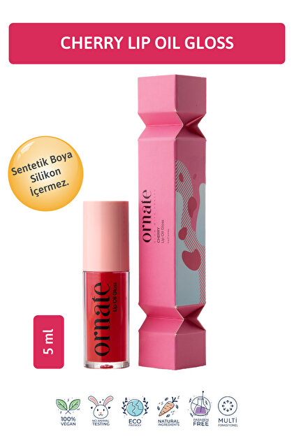 ORNATE Cherry Lip Oil Gloss Dolgunlaştırıcı Efekt Nemlendirici
