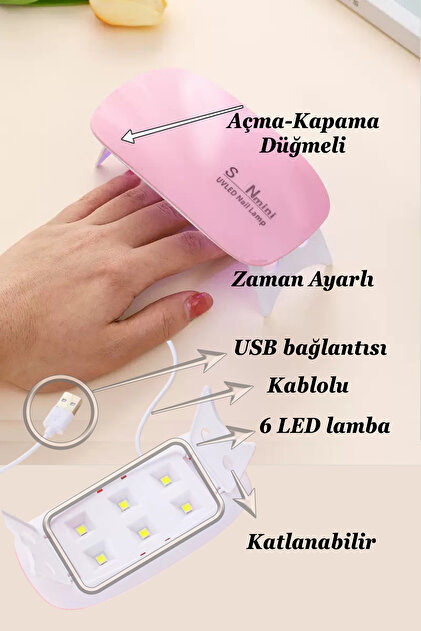 Easy Beauty UV Led Protez Tırnak Kurutucu Açma Kapama Düğmeli 6