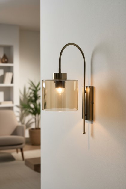 Lille Honey Color Glass Sconce Wall Lamp Modern Hotel Cafe Vintage Living Room Bedroom Staircase Retro