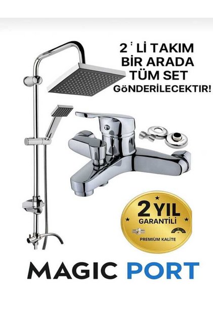 ROBOT YAĞMURLAMA TEPE DUŞ BAŞLIĞI SETİ + AÇ KAPA BANYO BATARYASI MAGIC PORT