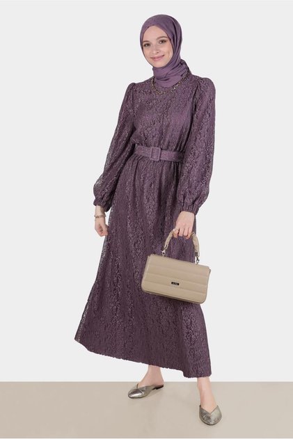 Belted Lace Dress 42814