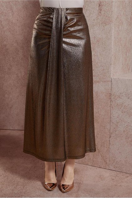 SILVERY KNITTED FABRIC SKIRT 60569