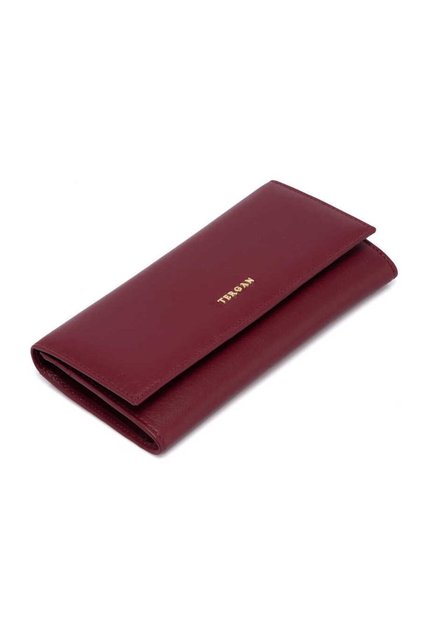 Claret Red Genuine Leather Women's Wallet - S1Cb00005807-K16