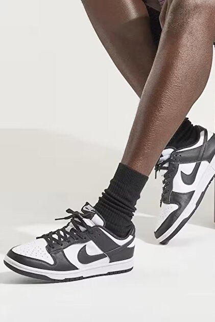Nike Dunk Low Retro Panda Leather Mens Sneaker Hakiki Deri Günlük