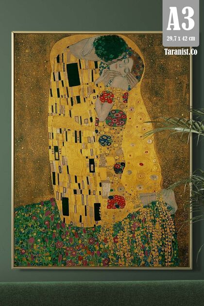 Kağıt Poster Öpücük Gustav Klimt Kiss - Ünlü Tablolar - Kuşe (30X42 CM)