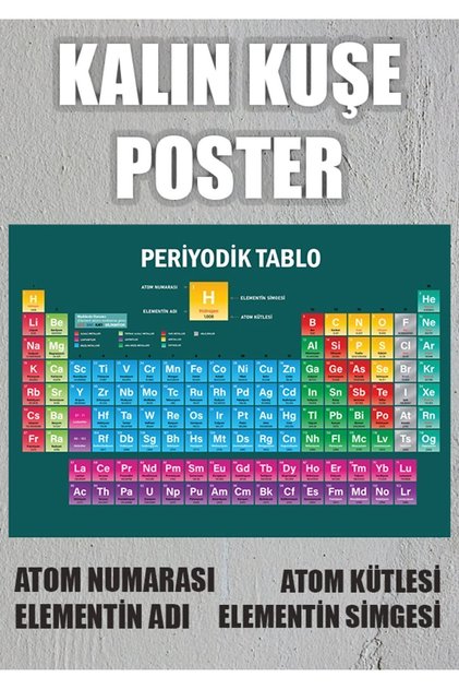 33x48 Cm Kağıt Poster Elementlerin Periyodik Tablosu - Periyodik Cetvel