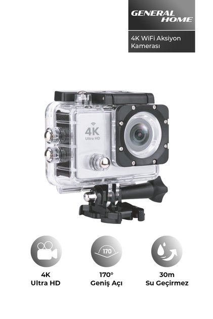 CWP-11 4K WiFi Aksiyon Kamera | Su Geçirmez Kutu, Geniş Açı Lens, Spor & Outdoor Kamera