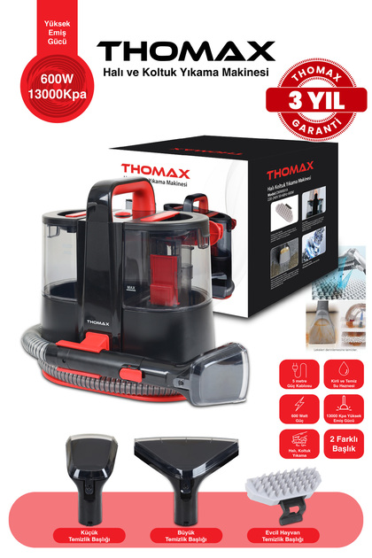 THOMAX Koltuk Halı Yıkama Ve Leke Çıkartma Makinesi 1500 Ml Temiz