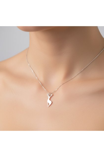 925 Ayar gümüş kolye Ren Geyiği SM9330