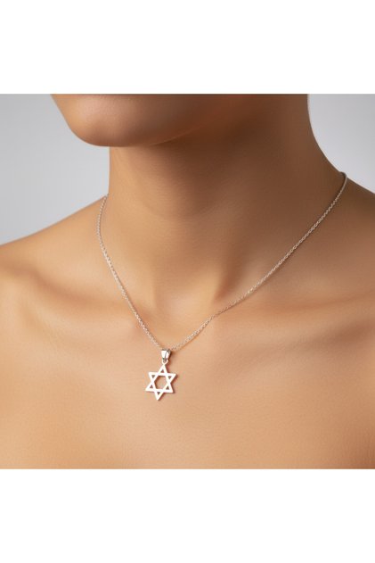 925 Ayar gümüş kolye Davud’un Yıldızı / Magen David SM9413