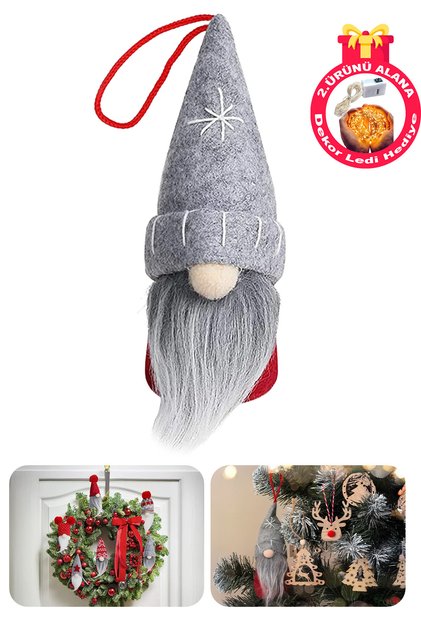 Gnome Christmas Ornament Christmas Figure Lucky Dwarf New Year Santa Claus Long Hat Gnome Stitched
