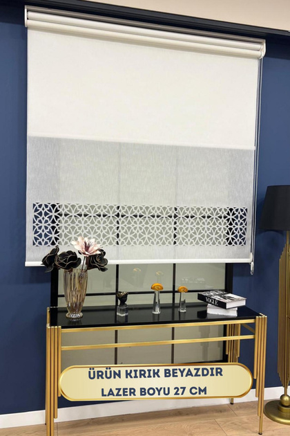 Volper Vp1020 Çift Mekanizmalı Lazer Kesim Tül Ve Stor Perde ( Kırık Beyaz )