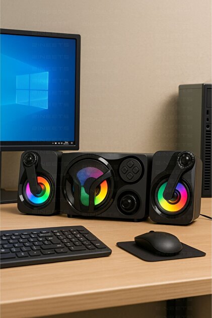 Zineets Rgb Işıklı Bluetooth Hoparlör 3.5mm Jack Kablolu