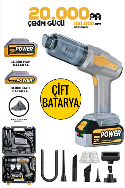 The Wlue 25.000mAh Çift Bataryalı 20.000pA Güçlü Vakumlu Çantalı