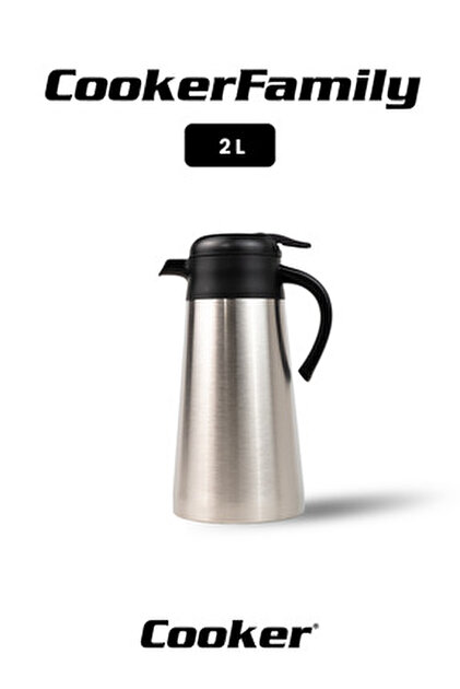 Cooker 2 Litre Çift Kat Paslanmaz Çelik Termos Çay ve Kahve