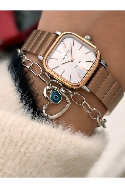 Brand Steel Band, Stylish Dial, Waterproof, Women's Wristwatch+Bracelet