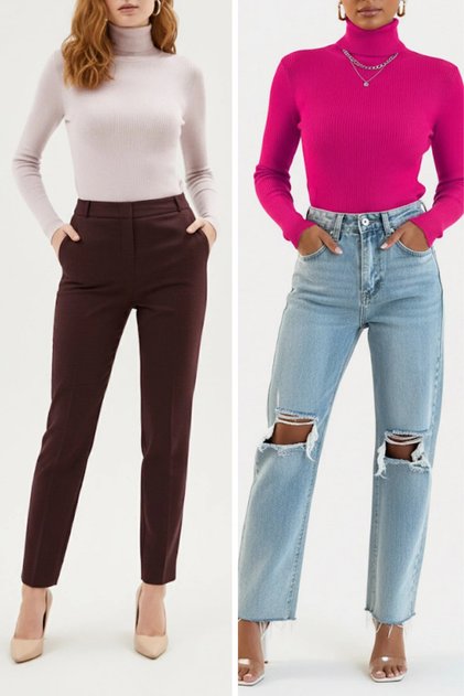 Slimfit Boğazlı Kazak Kadın Fitilli Uzun Kollu Dar Kesim Balıkçı Yaka Kazak